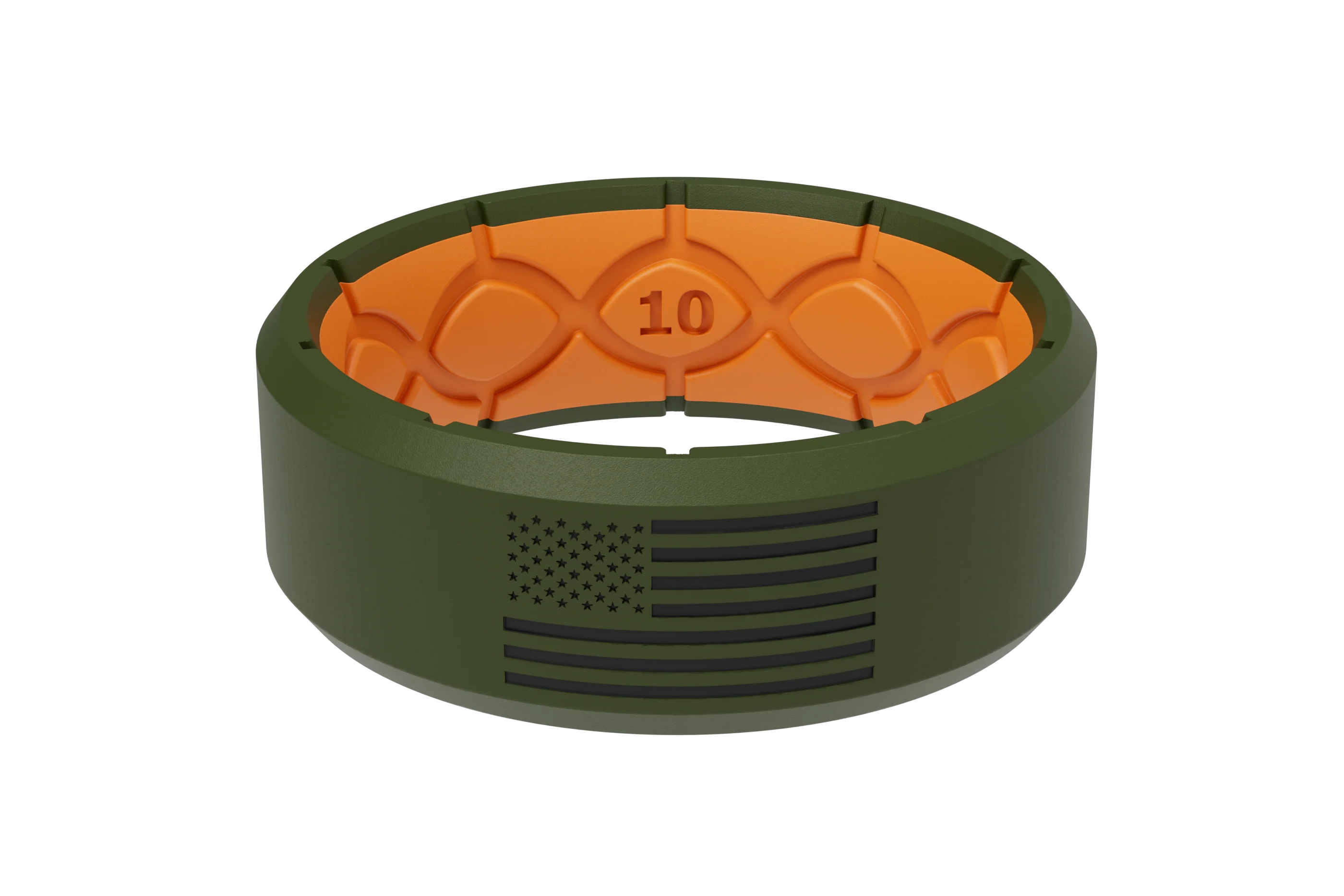 Edge Hero - America Moss Green & Black Flag Ring