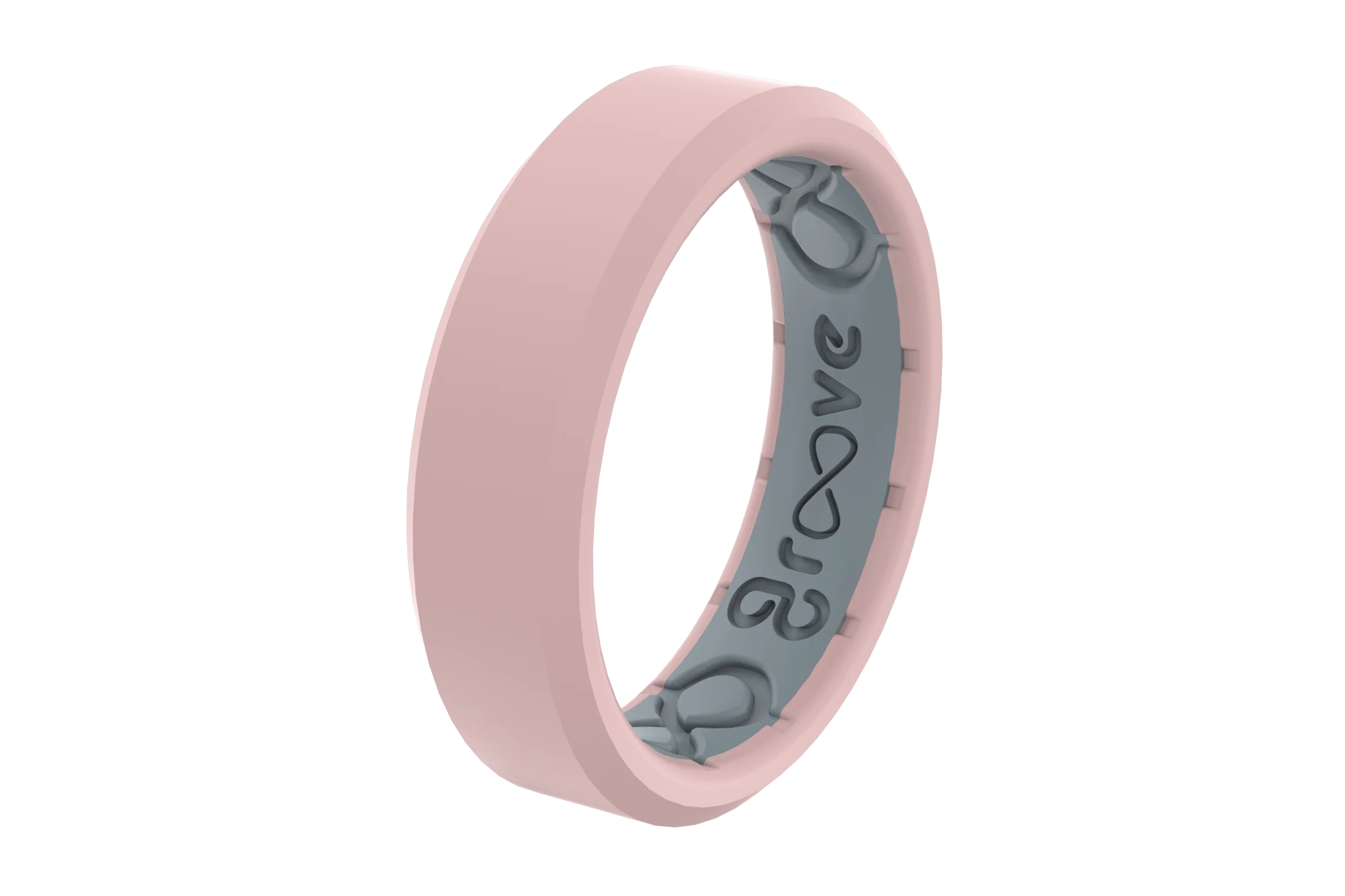Edge Rose Quartz Thin Ring - Image 2