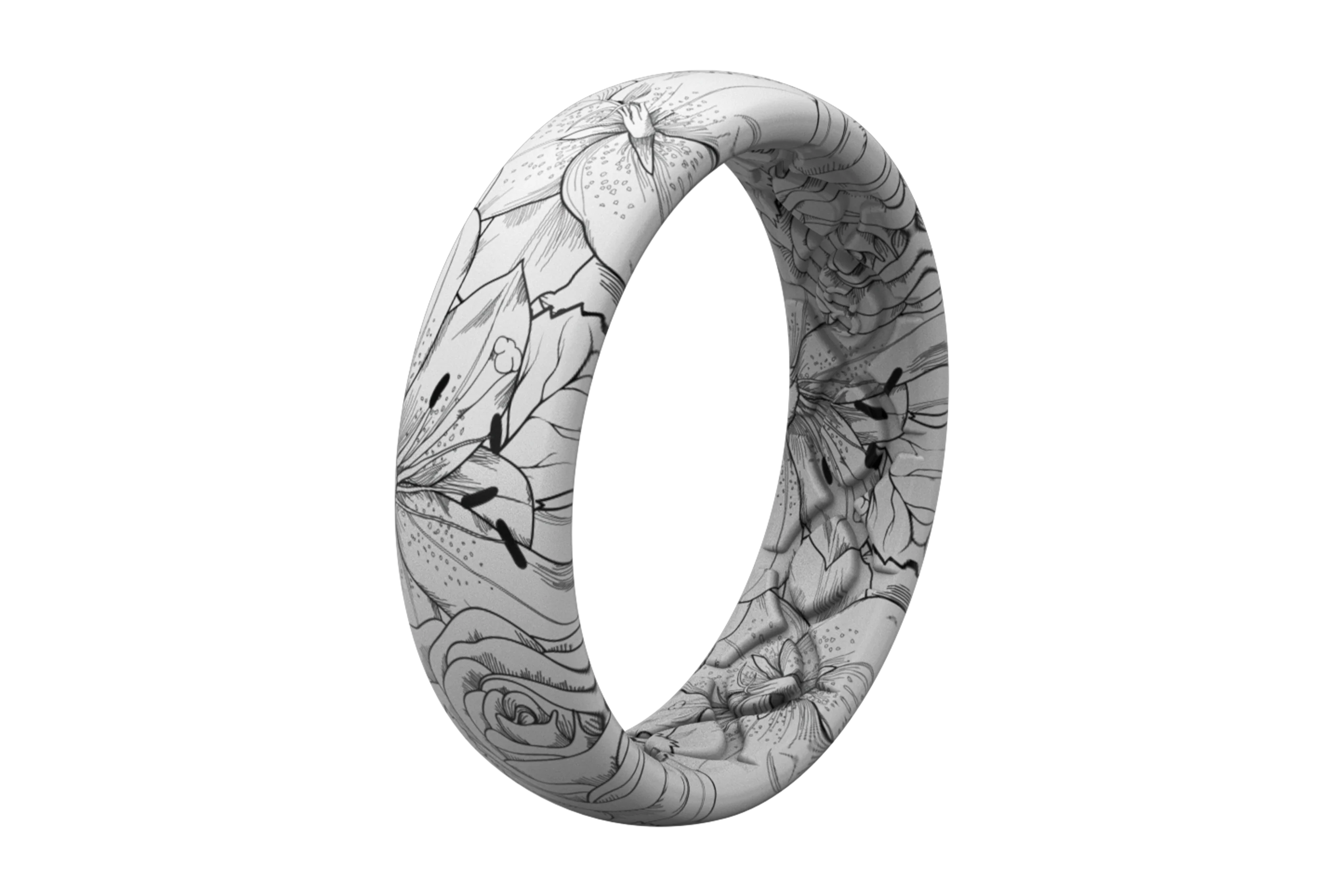 Winter Rose Thin Ring - Image 2